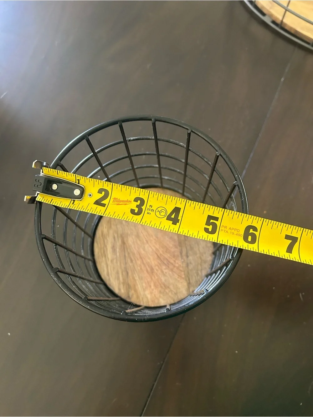 Black Metal Grid Kitchen Utensil Holder with Wood Base